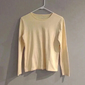 LL Bean‎ women's medium regular pale yellow long sleeve T-shirt